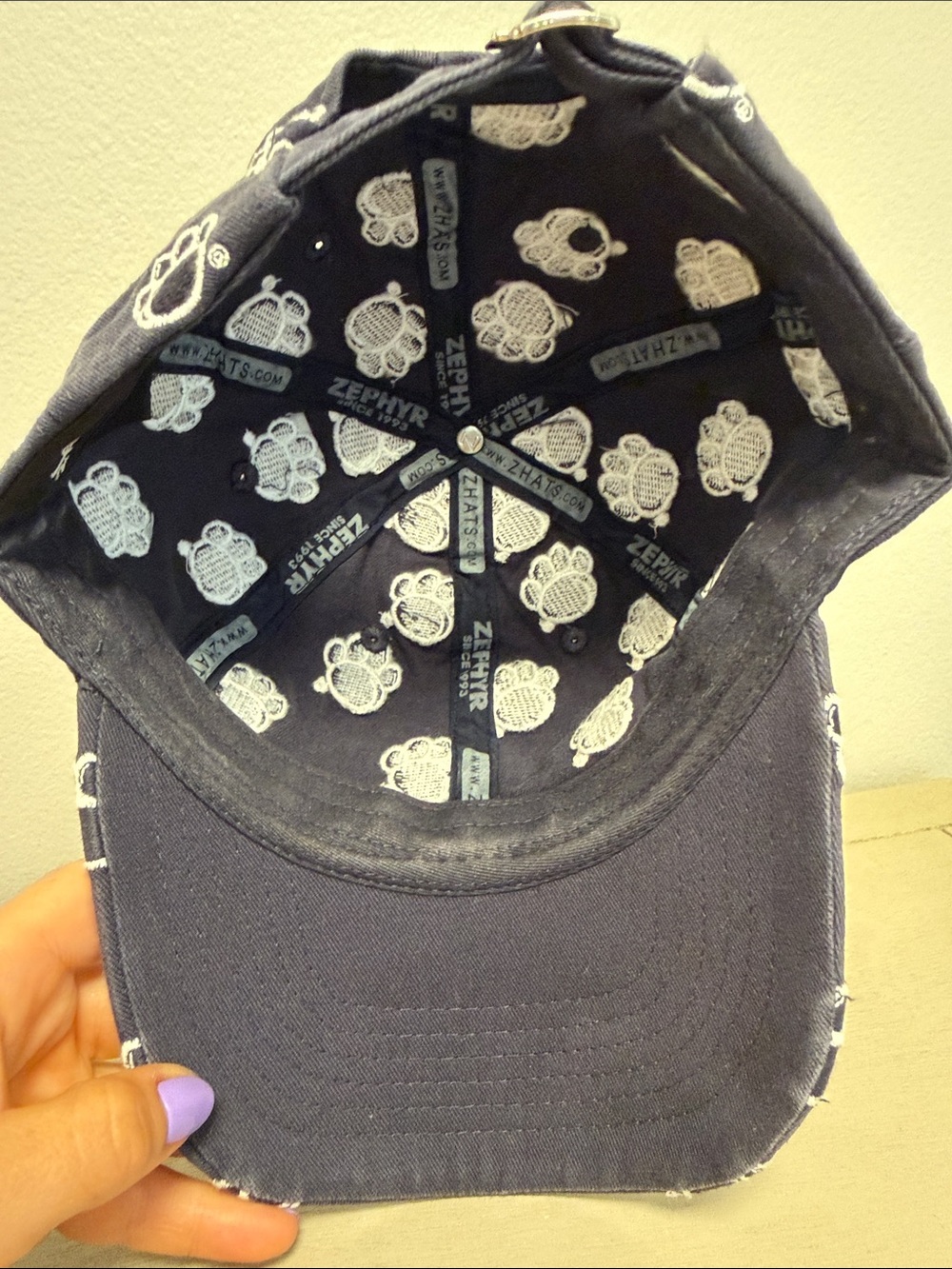 Penn State Nittany Lions All Over Paw Print Dad Hat Zephyr Blue Adjustable Cap - Picture 8 of 9